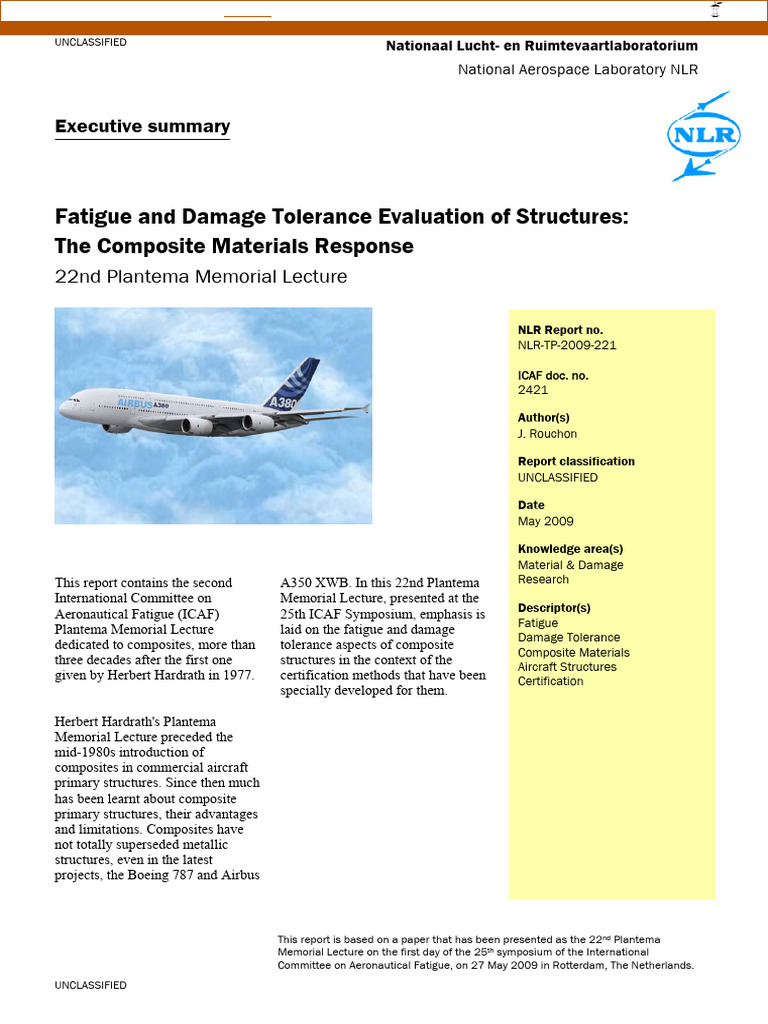 Composite Materials in Aircraft Fatigue Evaluation | PDF | Fatigue ...
