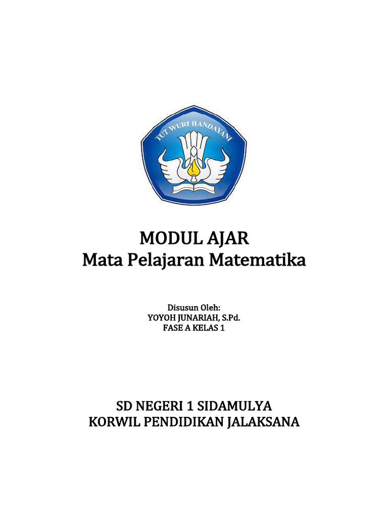 Modul Ajar Matematika Kelas 1 SD | PDF
