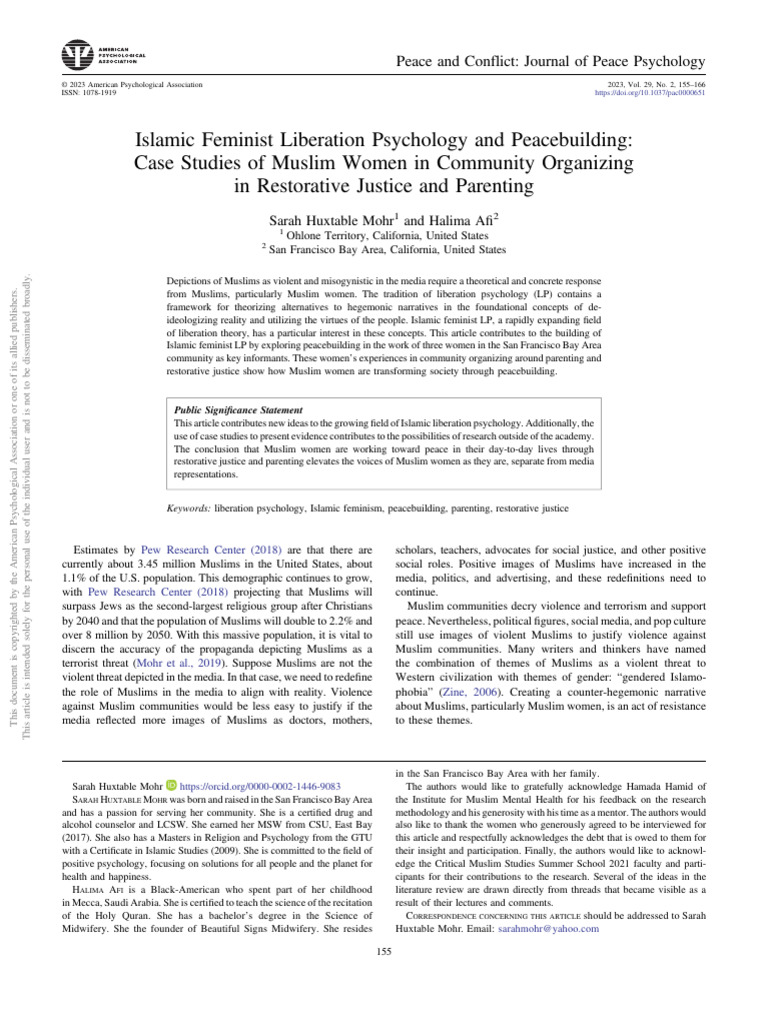 Muslim Women's Role in Peacebuilding | PDF | Feminism | Gender Studies
