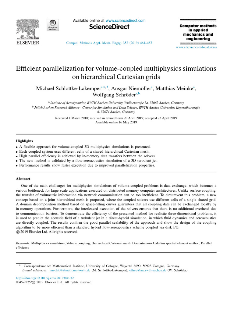 Efficient Parallelization For Volume-Coupled Multiphysics Simulations ...