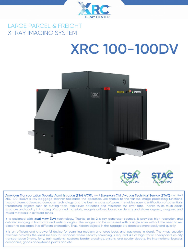 XRC 100-100DV X-Ray Scanner Overview | PDF | Image Scanner | X Ray
