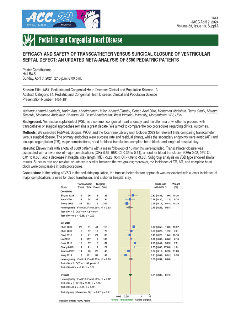 Transcatheter vs. Surgical VSD Closure | PDF | Congenital Heart Defect ...