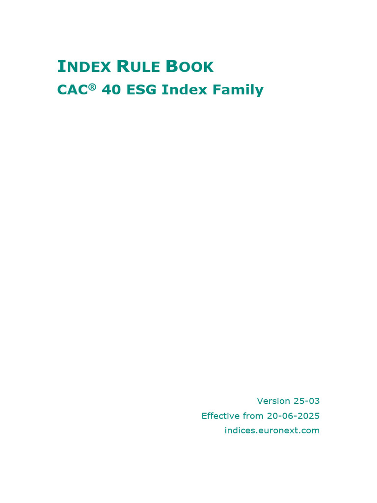 CAC 40 ESG Index Rule Book Overview | PDF | Petroleum | Natural Gas