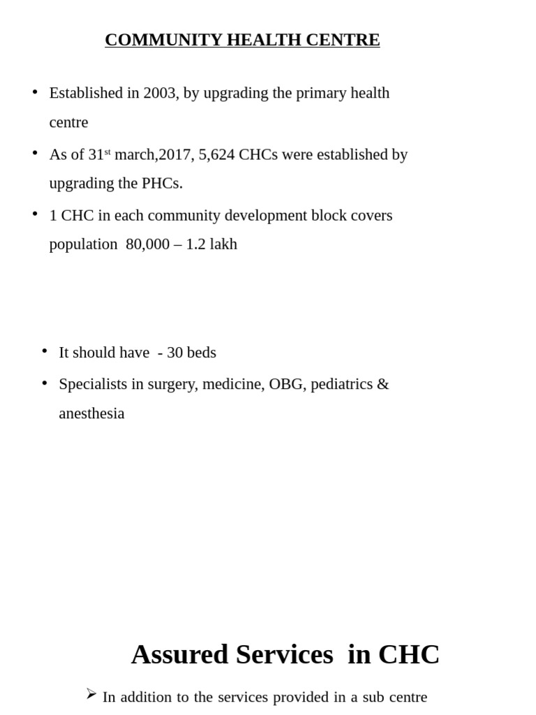 Functions of Community Health Centres | PDF