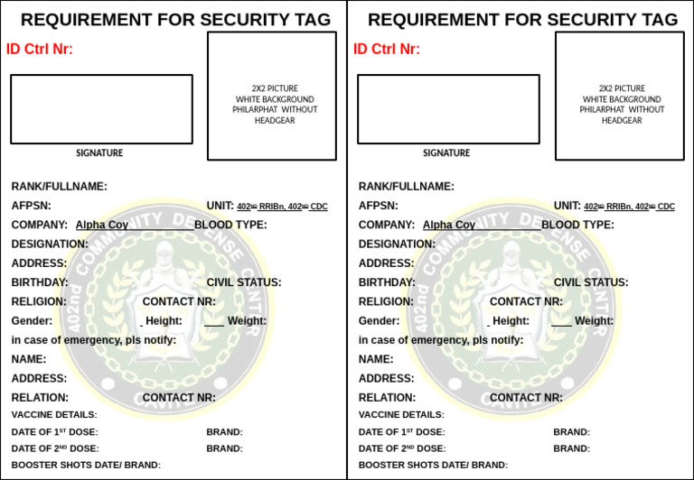 Security - Tag - Alpha Coy | PDF