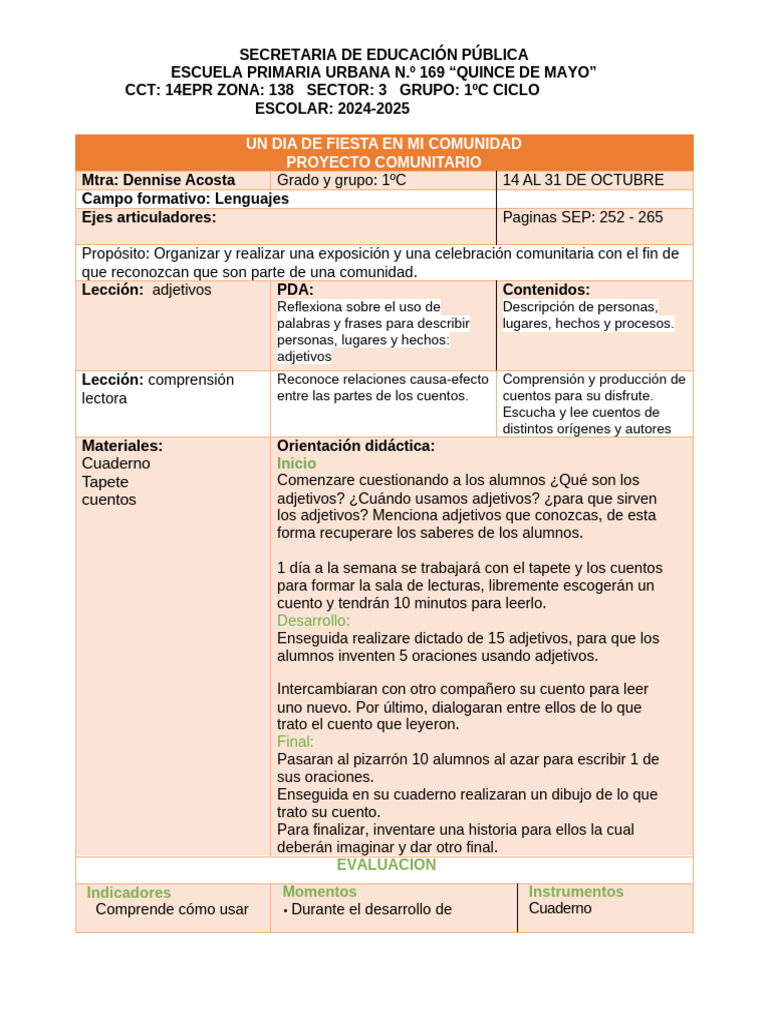 Proyecto Comunitario en Escuela Primaria | PDF | Cómics | Educación ...