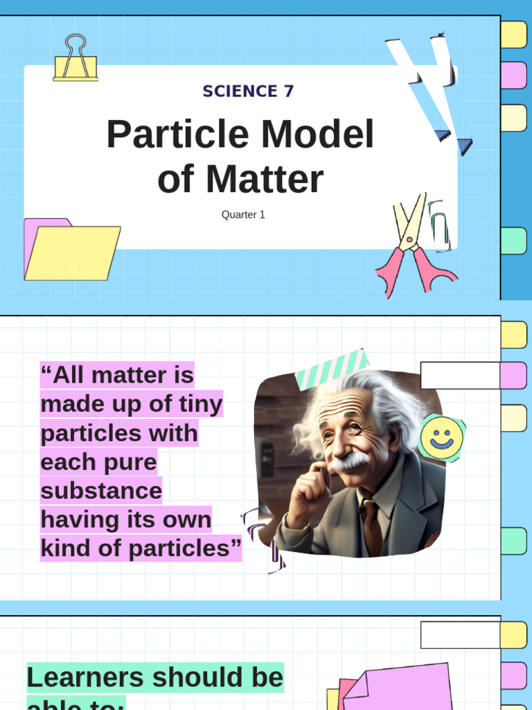 Particle Model of Matter Overview | PDF | Electron | Atoms