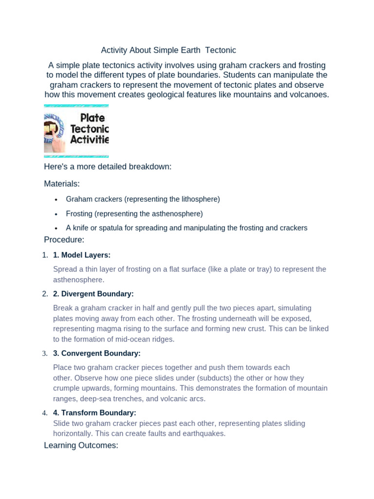 Hands-On Plate Tectonics Activity | PDF
