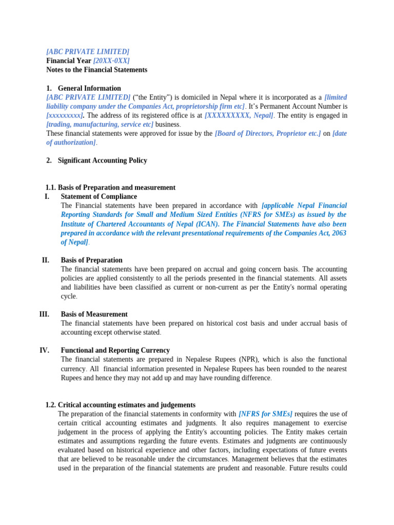 ABC Private Limited Financial Statements | PDF | Depreciation | Fair Value