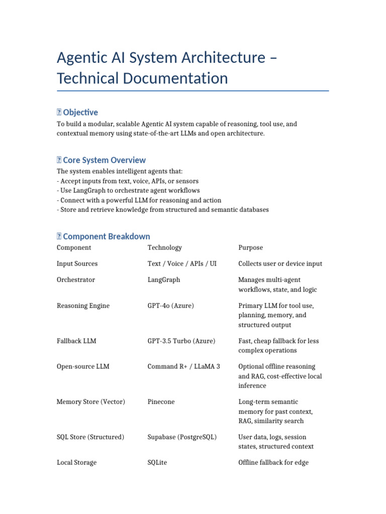 Agentic AI System Architecture Overview | PDF | Artificial Intelligence ...