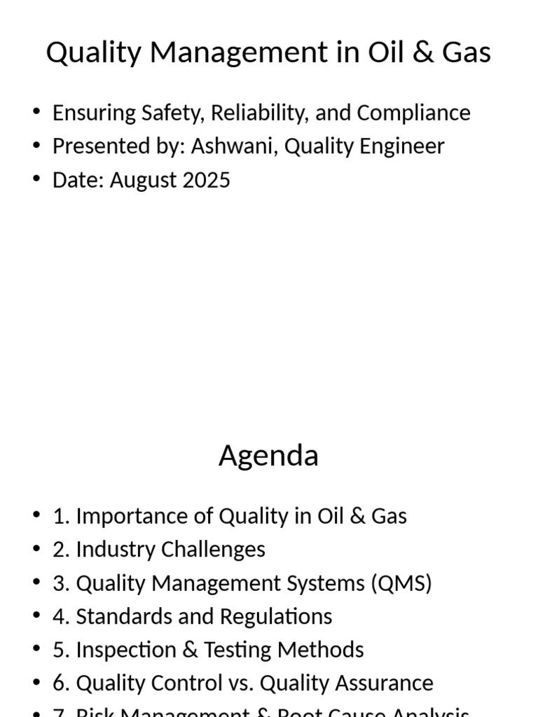 Quality Management in Oil & Gas Projects | PDF | Reliability ...