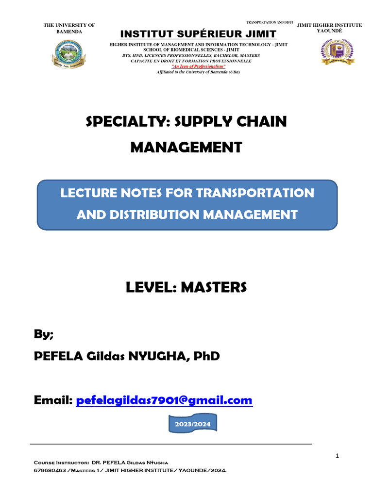 Transportation & Distribution Management 2024 | PDF | Logistics | Warehouse