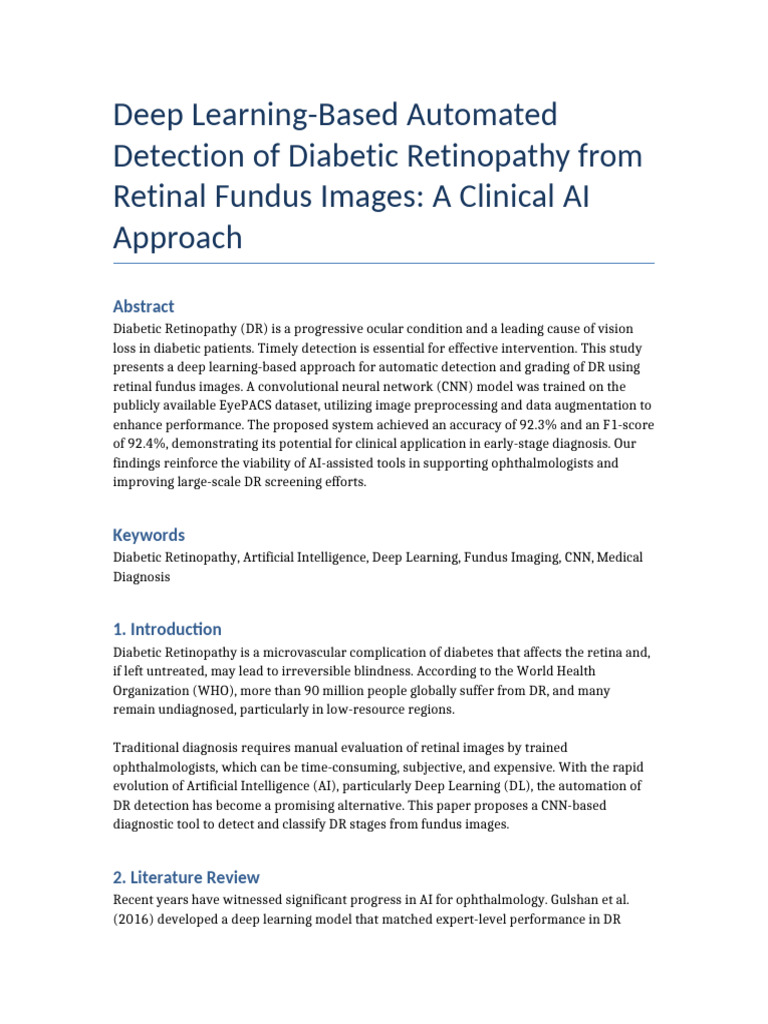 AI Diabetic Retinopathy Journal | PDF | Deep Learning | Artificial ...