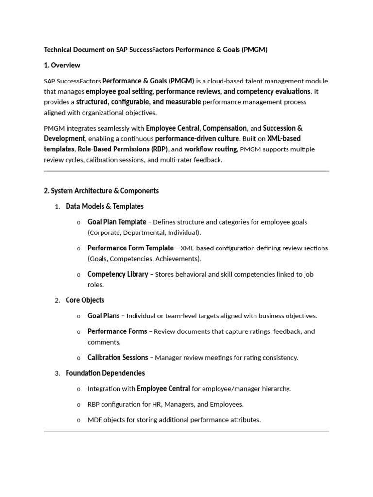 SAP SuccessFactors PMGM Overview | PDF | Goal | Calibration