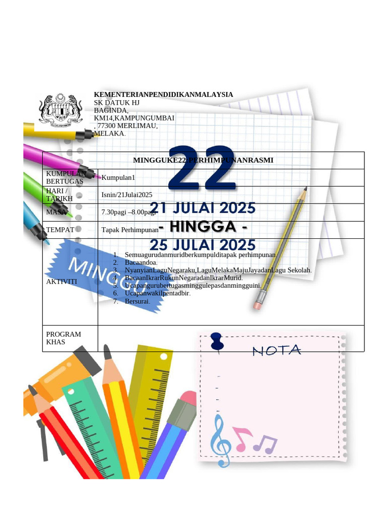 Isnin (M22) - Isnin (23) 01 | PDF