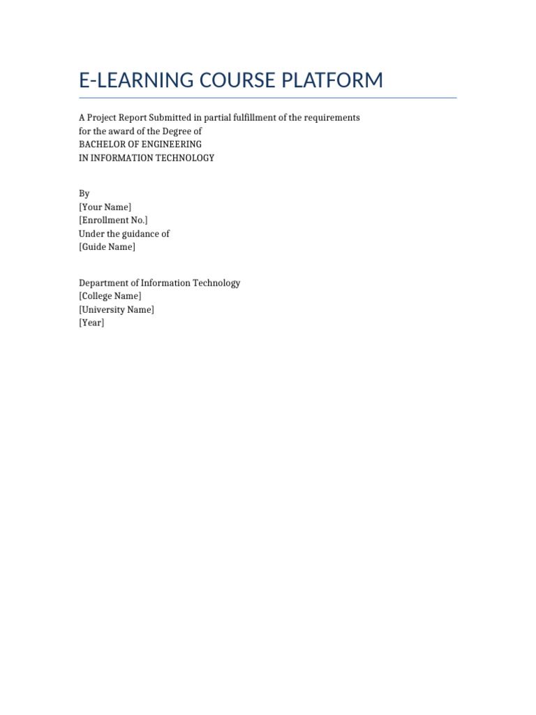 E-Learning Course Platform Overview | PDF | Educational Technology ...