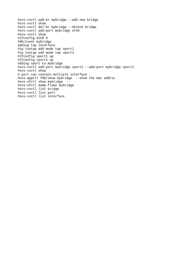 Open vSwitch Command Guide | PDF