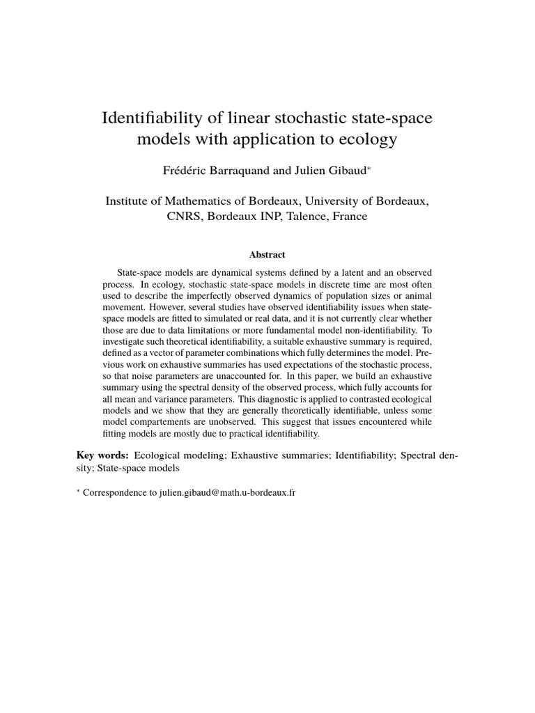 Identifiability of Linear Stochastic State-Space Models With ...