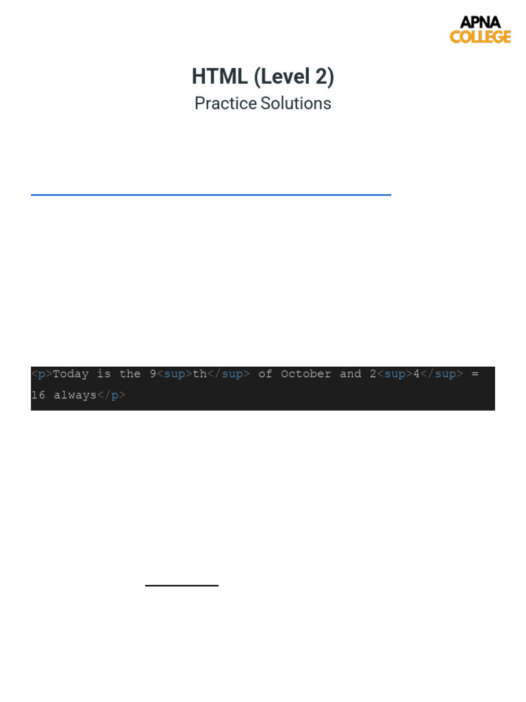 HTML Level 2 (Ans) | PDF
