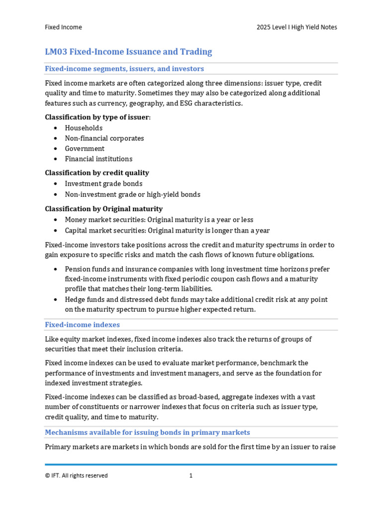 Understanding Fixed Income Markets | PDF | Fixed Income | Bonds (Finance)