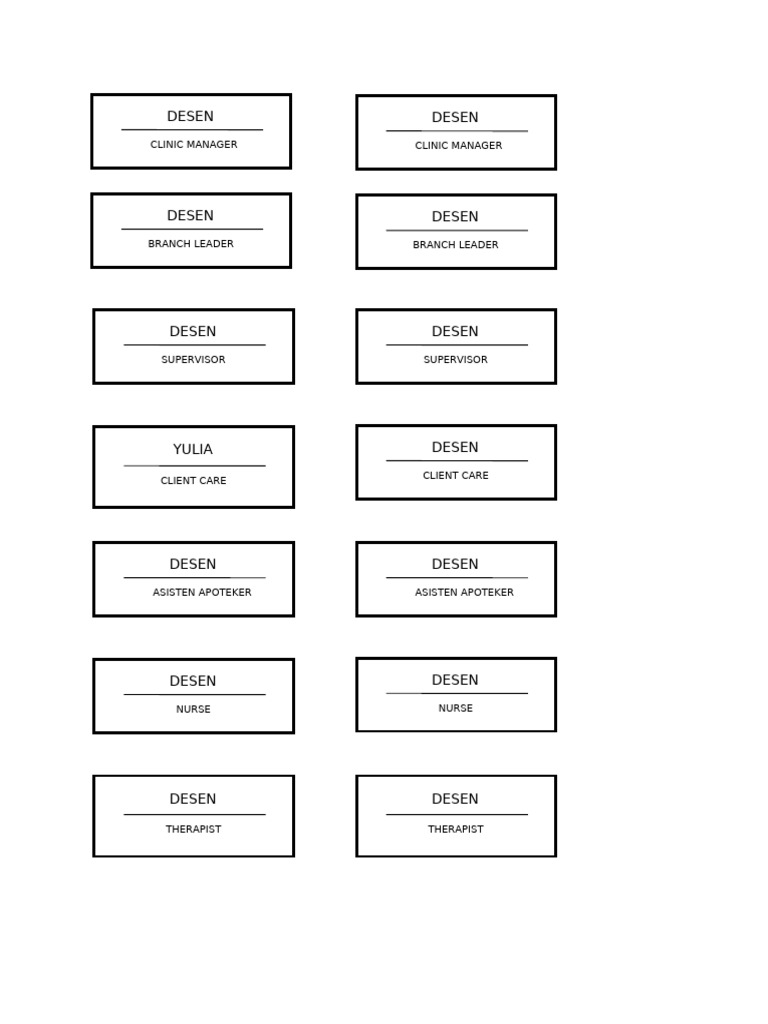Template Name Tag | PDF