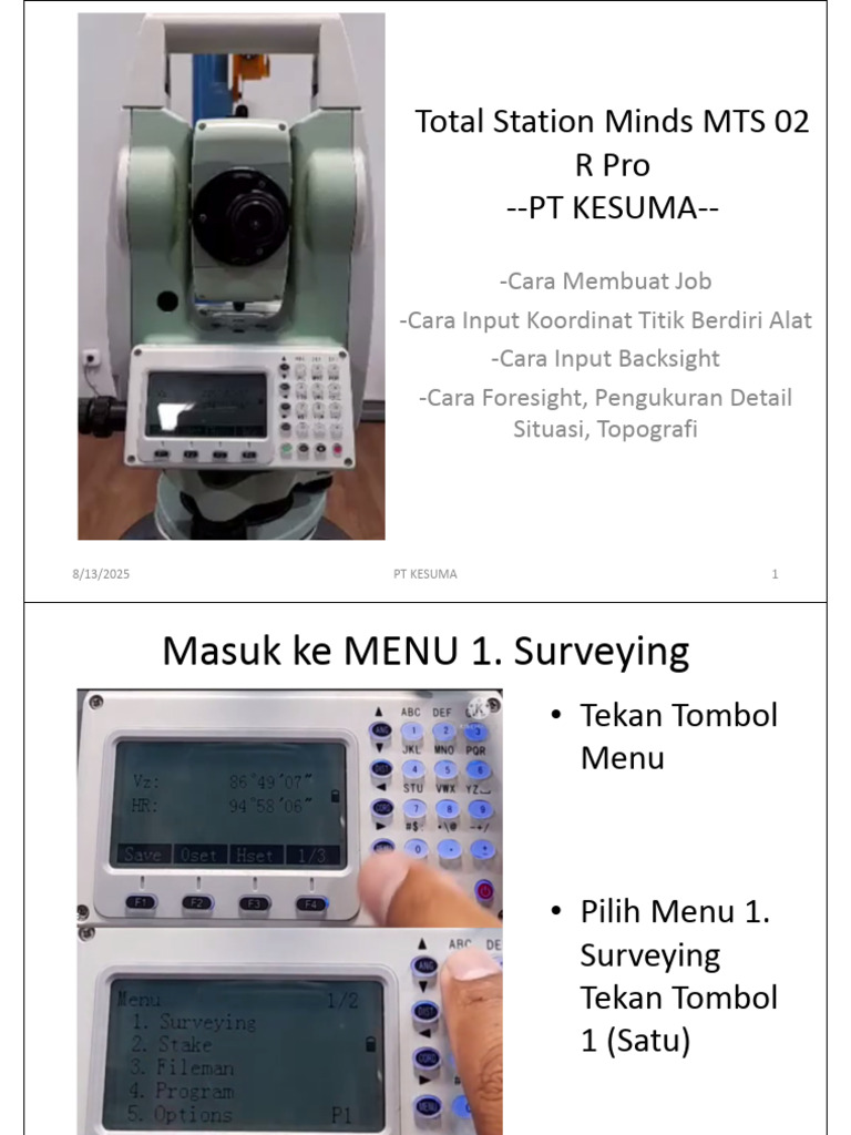Panduan Setup Backsight Total Station | PDF