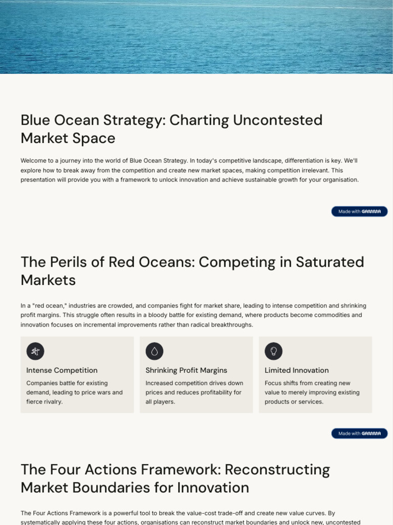 Blue Ocean Strategy Charting Uncontested Market Space | PDF | Market ...