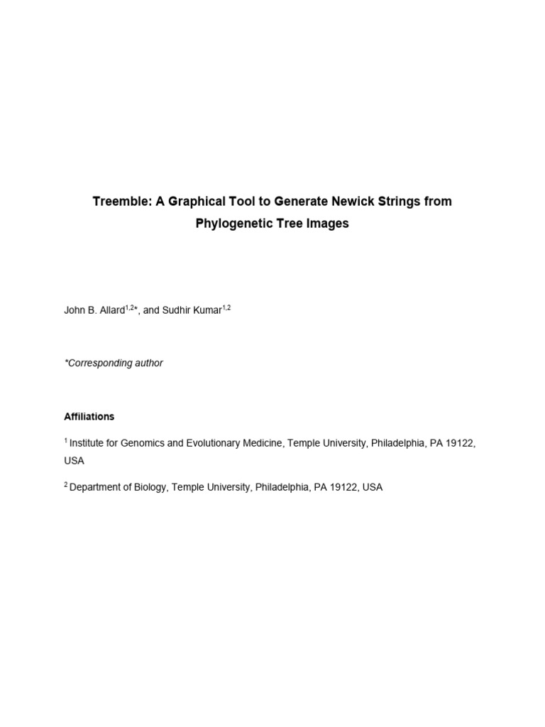 Generate Newick Strings from Tree Images | PDF | Phylogenetic Tree ...