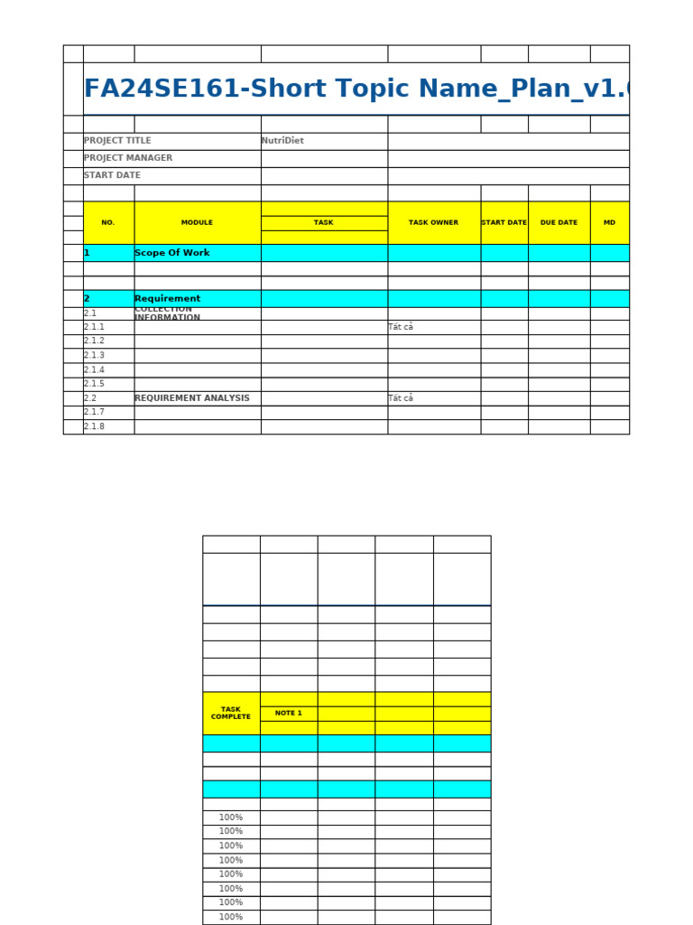 Project Tracking Task | PDF