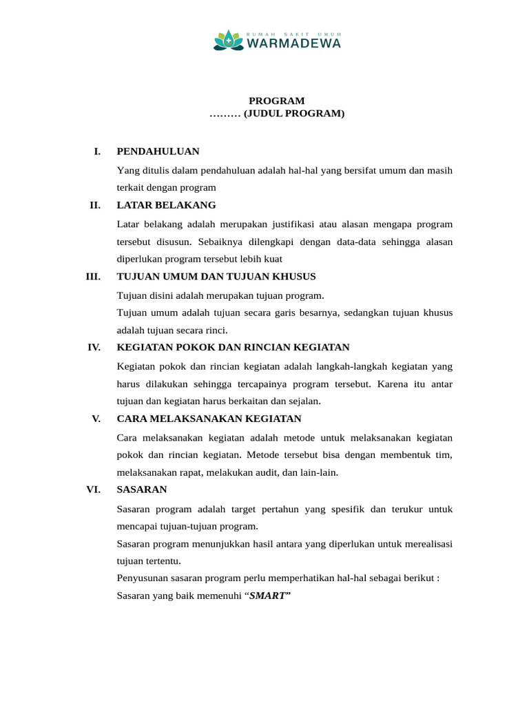 Rencana Program Pelaksanaan Kegiatan | PDF