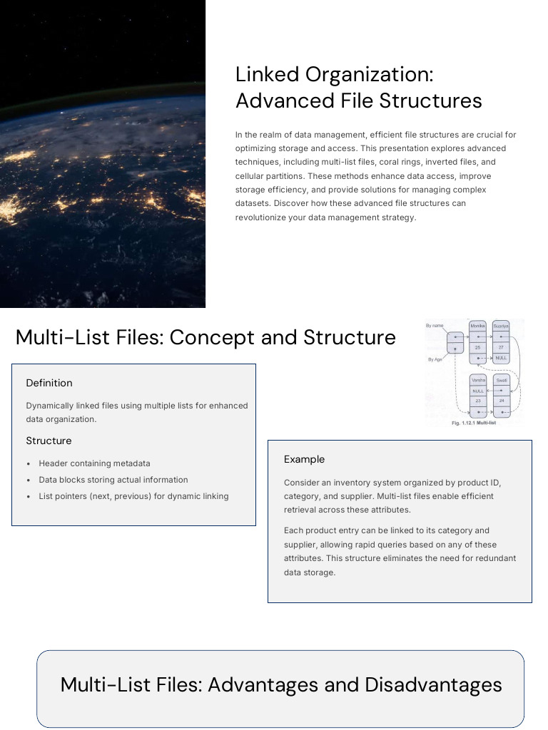 Multi-List Files for Data Organization | PDF | Scalability | Computer File