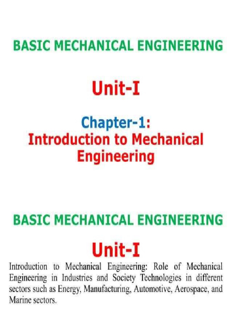 Bcme Unit-1 | PDF