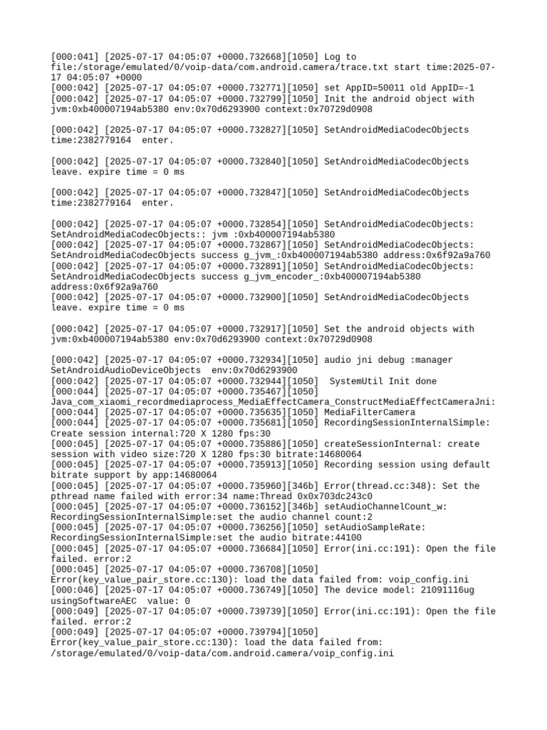Android Camera Audio Session Log | PDF | Shader | Computing