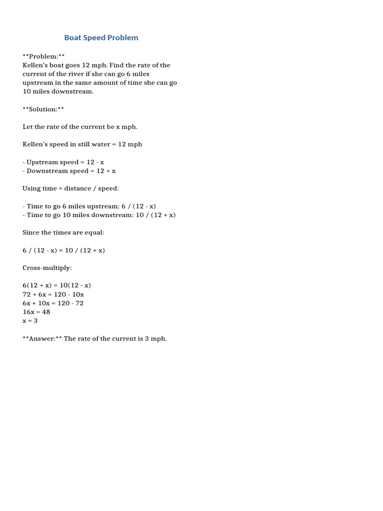 Boat Speed Problem 8.5x13 | PDF
