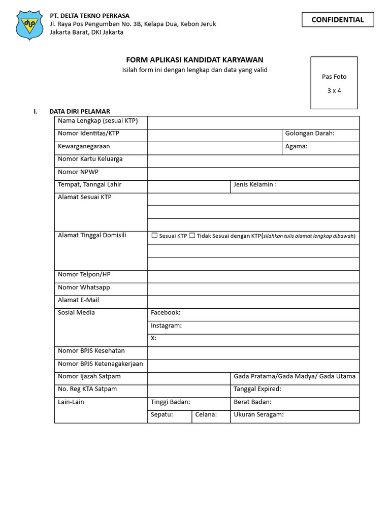 Form Aplikasi DTP | PDF