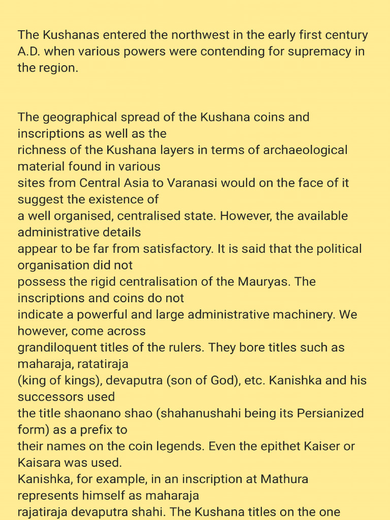 Kusana Notes | PDF