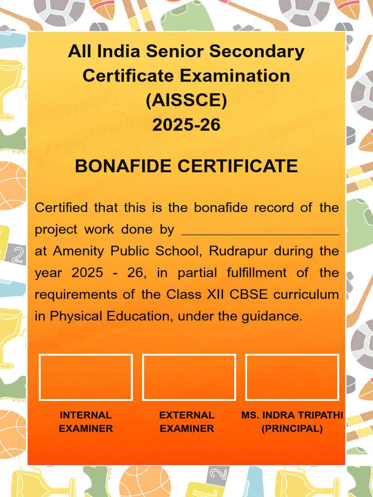 AISSCE 2025-26 Bonafide Certificate | PDF