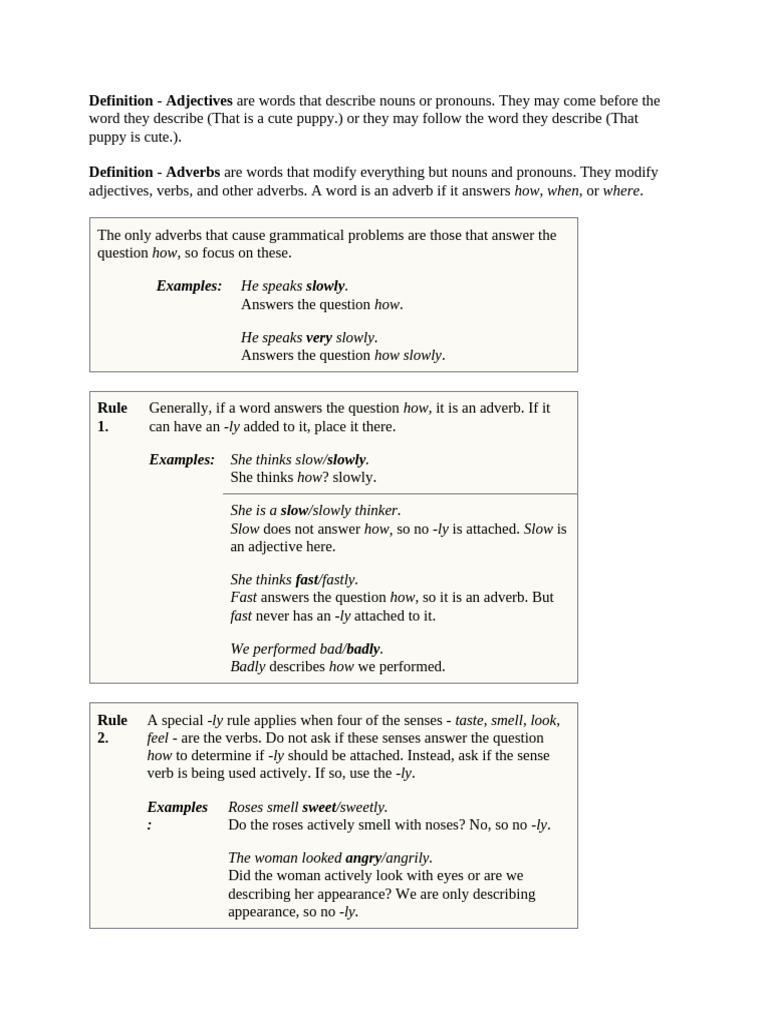 Adjectives Into Adverbs2 | PDF | Adverb | Adjective