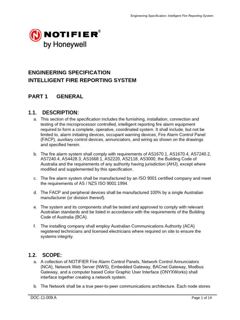 Ba Fire DOC 11 009 HS NFN Engineering Specification Rev a (1) | PDF ...