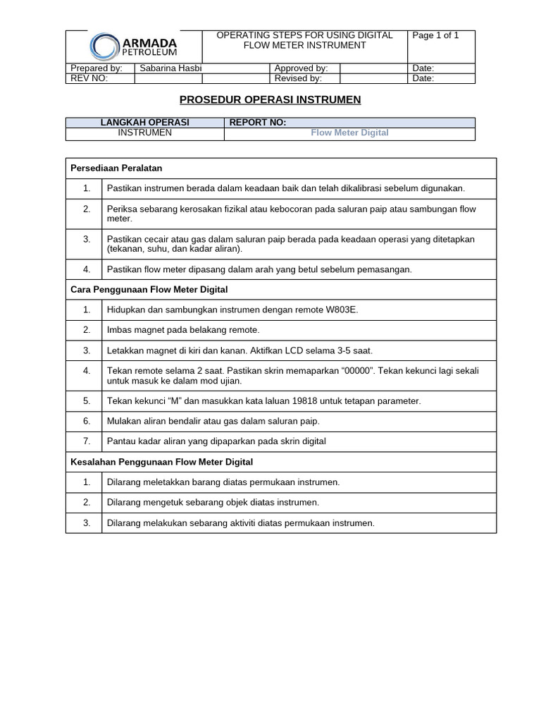 Digital Flow Meter Operating Manual | PDF | Flow Measurement | Calibration