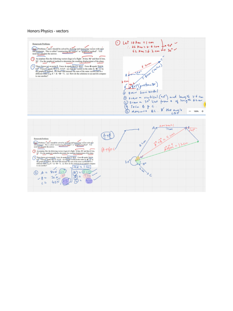 Honors Physics - Vectors Notes and Questions | PDF