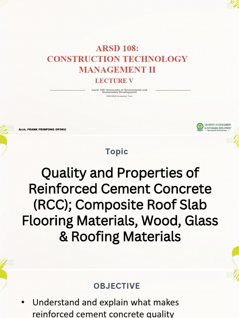 Arsd 108 - Construction Technology Management Ii - Lecture 5 | PDF ...