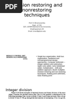 Restoring Division Algorithm | PDF | Division (Mathematics) | Number Theory