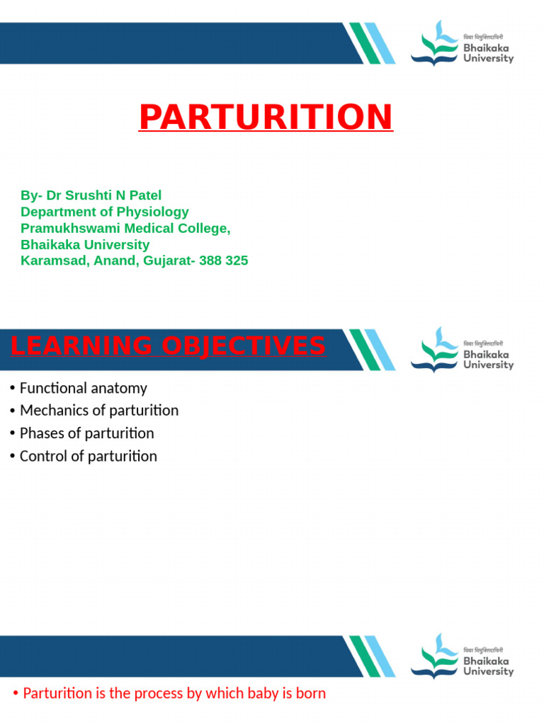 Phases and Physiology of Parturition | PDF | Childbirth | Uterus