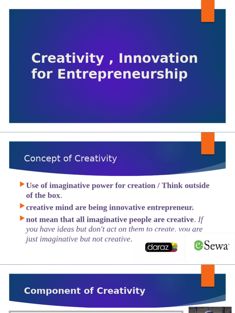 Creativity Innovation For Entrepreneurship | PDF | Innovation | Creativity