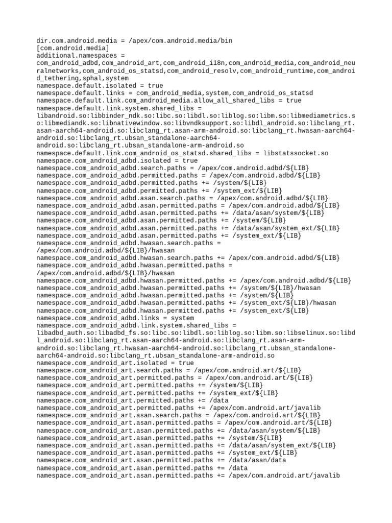 Android Media Namespace Configuration | PDF