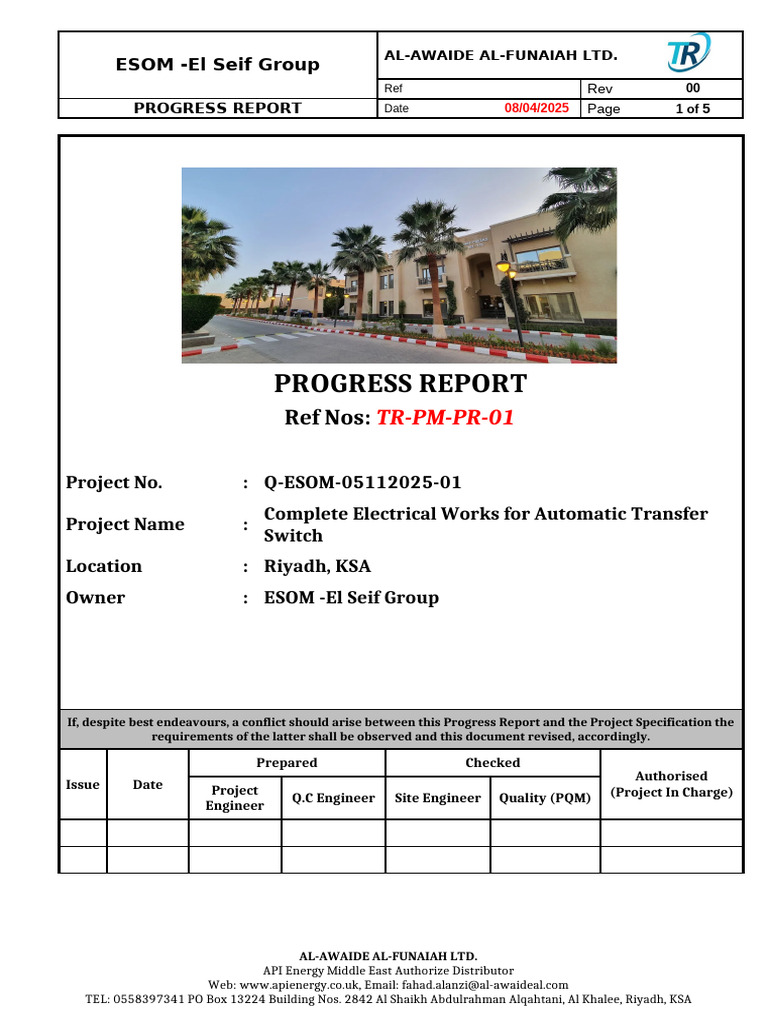 Q ESOM 05112025 01 Completion Report | PDF | Electrical Engineering ...