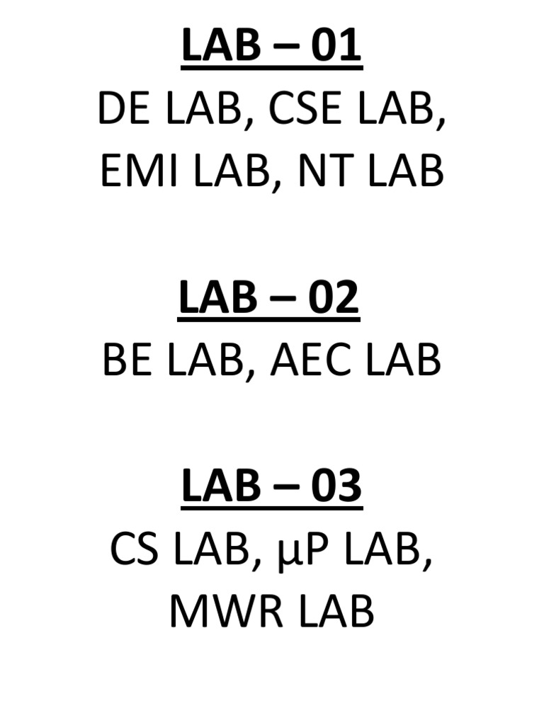 Comprehensive Lab Course Overview | PDF