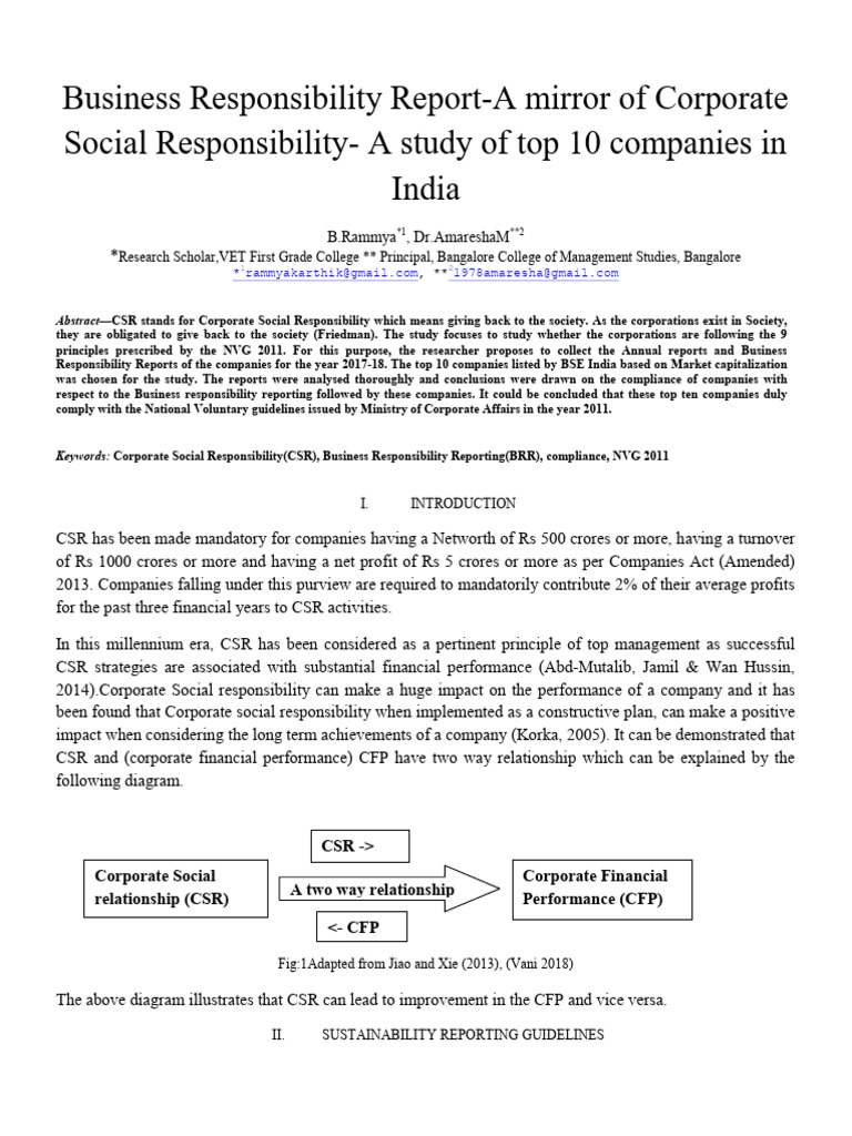 CSR Compliance in India's Top 10 Firms | PDF | Corporate Social ...