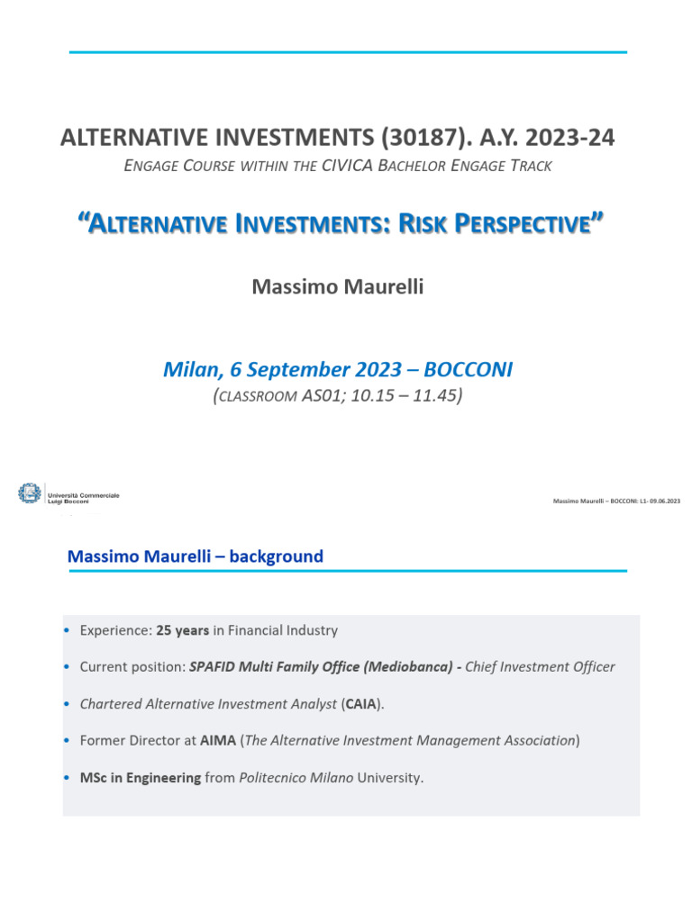 Understanding Alternative Investments Risks | PDF | Financial Risk ...